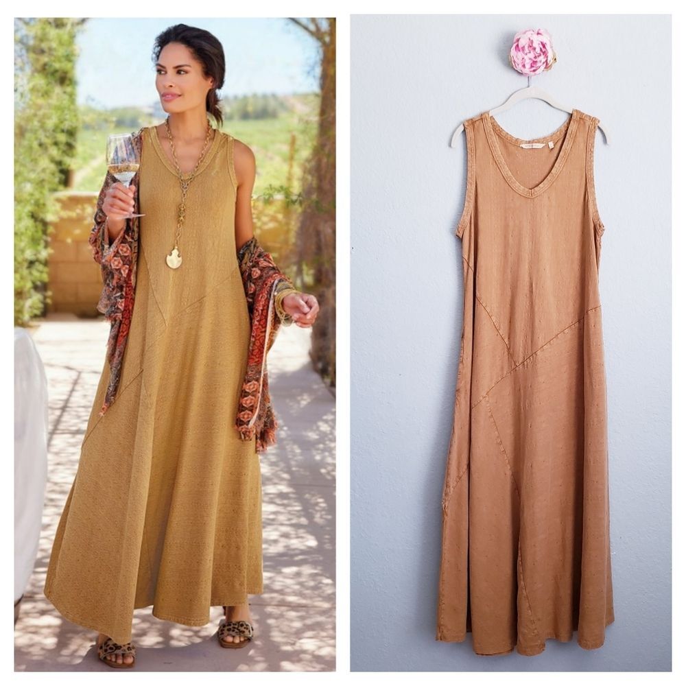 Soft Surroundings Bailey Maxi Dress in Camel Tan